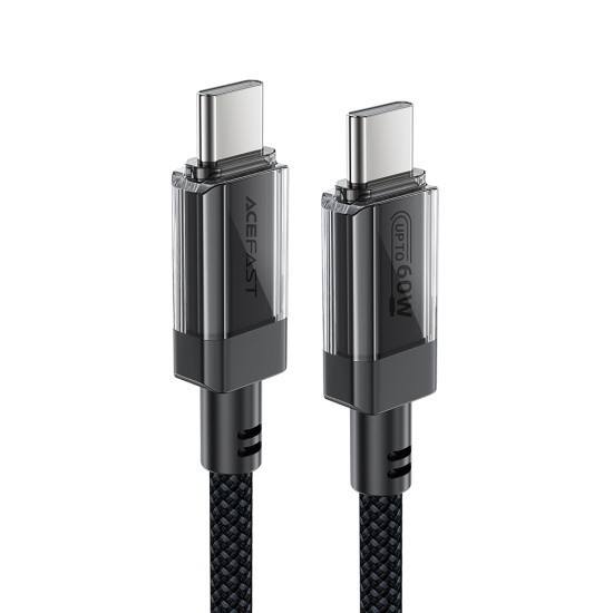 Cablu de date Type-C to Type-C, 60W, High-Speed Charging, 1.2m - Acefast (C12-03) - Black