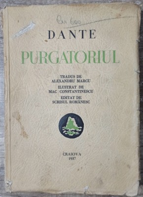 Purgatoriul - Dante// ilustratii Mac Constantinescu, 1937 foto