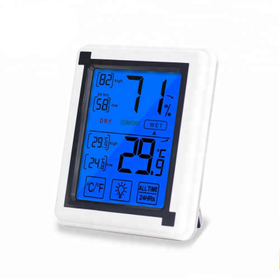 Termometru si higrometru de camera JustZen&amp;trade; EN-8822, ecran 112x95mm, lumina, touch, indicator comfort, 3 tipuri de montare, gama profesionala foto