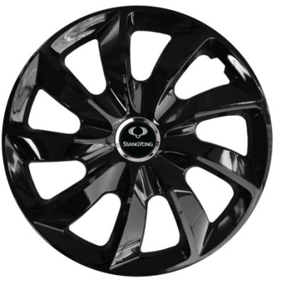 Set 4 Capace Roti 17 inch, Stig Negru Lucios Compatibil Cu SsangYong foto