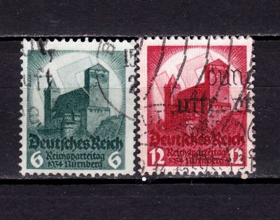 ✅ (S42) Germania Reich 1934 &amp;quot;Ziua Partidului - Nurnberg &amp;quot; serie completa Michel 546/547, stampilate foto
