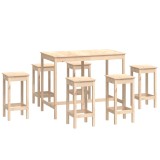 Cumpara ieftin Set mobilier de bar, 7 piese, lemn masiv de pin