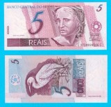 Brazilia (p#244A) 5 Reais 1997 UNC &#039;Prima emisie&#039; serie: C 9714020526 C