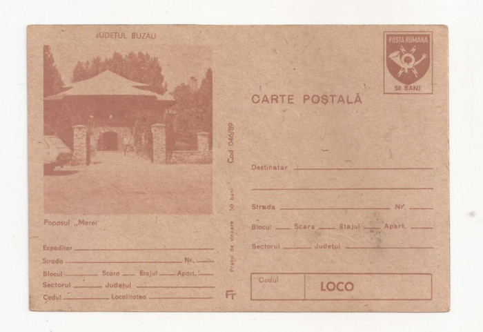 RF30 -Carte Postala- Popasul Merei, Judetul Buzau, necirculata 1989