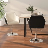 Cumpara ieftin Scaune de bucătărie,, 2 buc., alb şi negru, piele ecologică