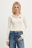 Tommy Jeans cardigan culoarea bej, light, DW0DW20974