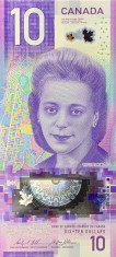 Bancnota Canada 10 Dolari 2018 - PNew UNC ( polimer ) foto