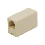 Cupla Telefonica RJ11 Mama-Mama, 6P4C, Modulara, Conector Dublu, Adaptor Cablu, Crem