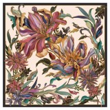 Cumpara ieftin Batic Mătase Naturală Petal Whisper Ecru 90x90 cm, Made in Italy - Eșarfă Damă Elegantă cu Flori
