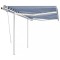 Copertină retractabilă manual cu LED, albastru &amp; alb 3,5x2,5 m