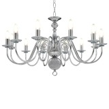 vidaXL Candelabru, argintiu, 12 becuri x E14