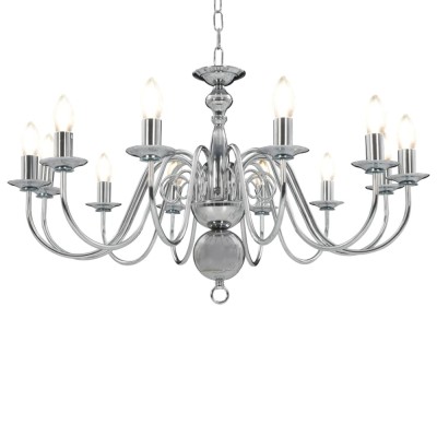 vidaXL Candelabru, argintiu, 12 becuri x E14 foto
