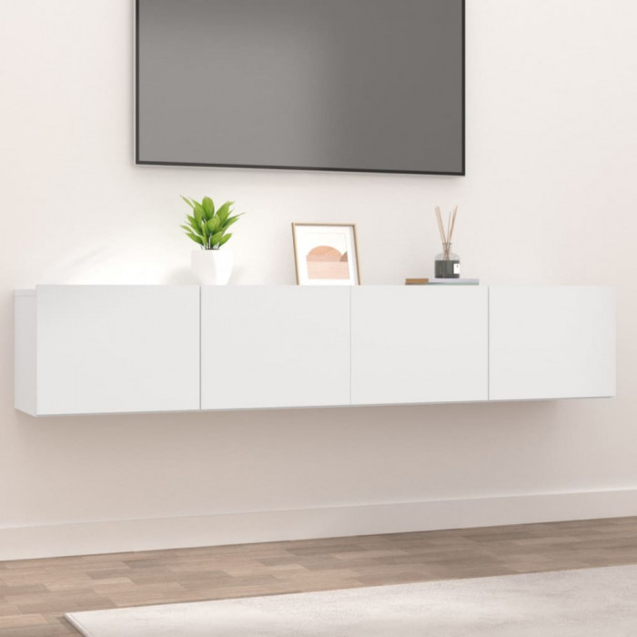 Comode TV, 2 buc., alb, 80x30x30 cm, lemn compozit GartenMobel Dekor