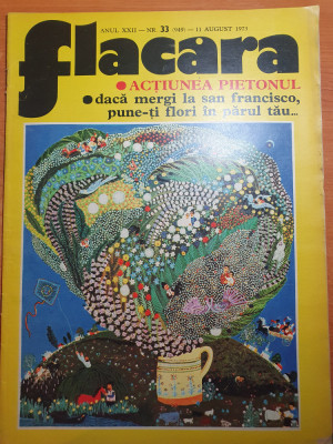 revista flacara 11 august 1973- miron radu paraschivescu,TCM timisoara foto