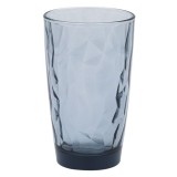 Pahar pentru bauturi,design diamant,sticla,blue ocean,470 ml, Oem