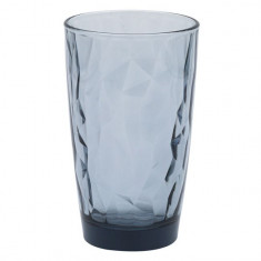 Pahar pentru bauturi,design diamant,sticla,blue ocean,470 ml