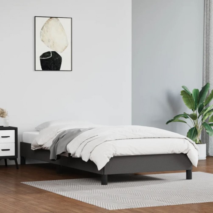vidaXL Cadru de pat, gri, 100x200 cm, piele ecologică 346890
