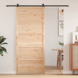 Usa Hol Pin Lemn Masiv Natural 80x2.5x208 cm vidaXL Bej Interior Durabila