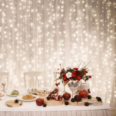 Perdea de lumini cu LED-uri, cu legare &amp;icirc;n serie, 2x2 m, IP44 foto