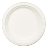 Farfurii Compostabile, 23cm, Set 10 Bucăți, Material Trestie de Zahăr, Alb, Oem