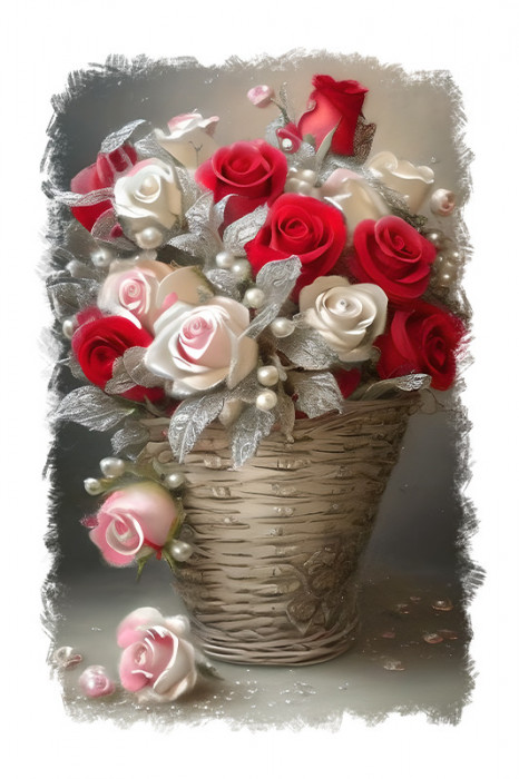 Sticker decorativ, Trandafiri, Multicolor, 85 cm, 9375ST