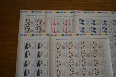 ANIV.+COMEMORARI PERSONALITATI I LP1672 MNH SET IN COLI DE 32, TIRAJ 75.840 foto