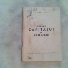 Despre capitalul lui Karl Marx-B.Zaharescu