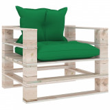 Canapea de gradina din paleti cu perne verzi, lemn de pin GartenMobel Dekor, vidaXL