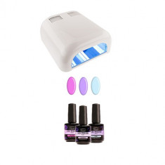 3X15ml + lampa UV cu 4 becuri albe - UV/LED kit test pastel mic foto