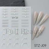 Autocolant pentru unghii, bandă flexibilă, STZ-J09