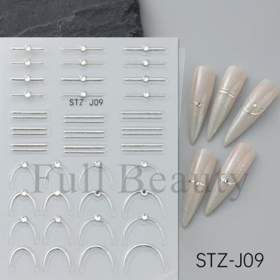 Autocolant pentru unghii, bandă flexibilă, STZ-J09 foto