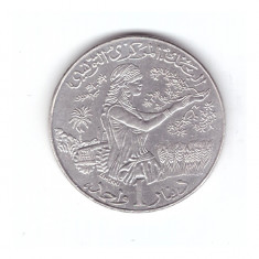 Moneda Tunisia 1 dinar 2011, stare buna, curata