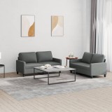 Gossi set de canapele cu perne, 2 piese, gri inchis, textil