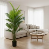 Palmier Areca artificial decorativ 190 cm, 25 frunze, Oem, verde, plastic, ghiveci inclus