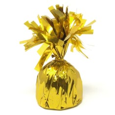 Greutate pentru baloane cu heliu, flippy, din folie cu franjuri, 170g, 13 x 5 x 3 cm, auriu