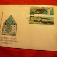 Plic FDC - Inot subacvatic 1985 DDR , 2 timbre