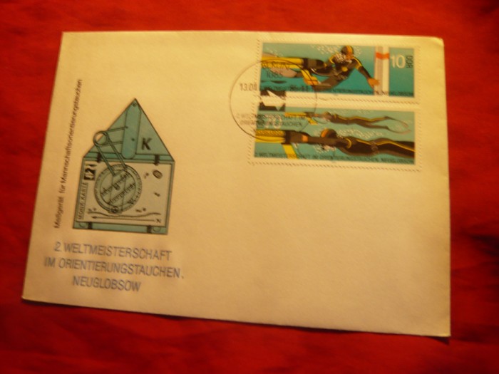 Plic FDC - Inot subacvatic 1985 DDR , 2 timbre