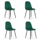 Set 4 scaune bucatarie/living, Artool, Asti, catifea, metal, verde si negru, 44.5x50.5x87.5 cm GartenVIP DiyLine