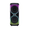 Boxa portabila cu lumini RGB, apel video, functie de telefon, lumina intermitenta LED, karaoke, acumulator, negru