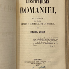 Emanoil Kinezu - Constitutiunea Romaniei carte veche 1857