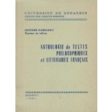 Anthologie de textes philosophiques et litteraires francais