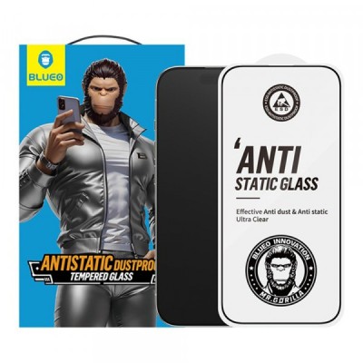 Folie de protectie Ecran Blueo Anti-Static HD pentru Apple iPhone 17 Air, Sticla Securizata, Full Glue, Neagra foto