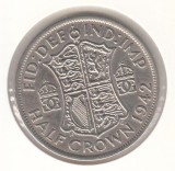 MAREA BRITANIE - 1/2 HALF CROWN 1942 , Ag500, LM1.46, Europa