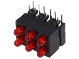 LED Roșu 2,8mm 6 Dioduri 20mA 60&deg; 1,2-4mcd