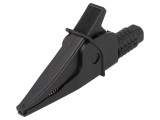 Bornă crocodil neagră 20A 39mm 1kV soclu 4mm