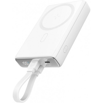 Baterie Externa Wireless Joyroom JR-PBM01, 10000mAh, 20W, QC + PD + FQI, 1 x Lightning - 1 x QI - 1 x USB-C, Alba foto