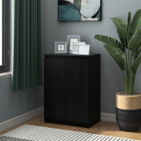 Servantă, negru, 60x36x84 cm, lemn masiv de pin, vidaXL