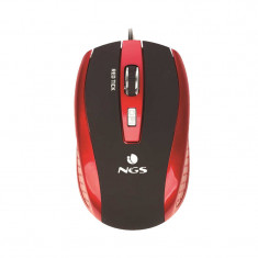 Mouse optic NGS, USB, 800/1600 dpi, 6 butoane, Negru/Rosu foto