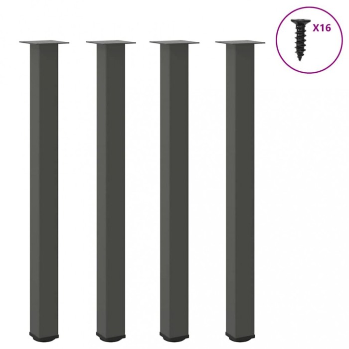 vidaXL Picioare de masă de bar, antracit, 4 buc., 110-112 cm, oțel 4012482