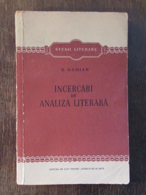 S. Damian - Incercari de analiza literara foto